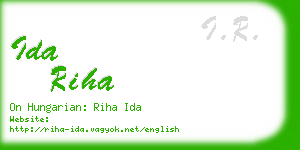 ida riha business card